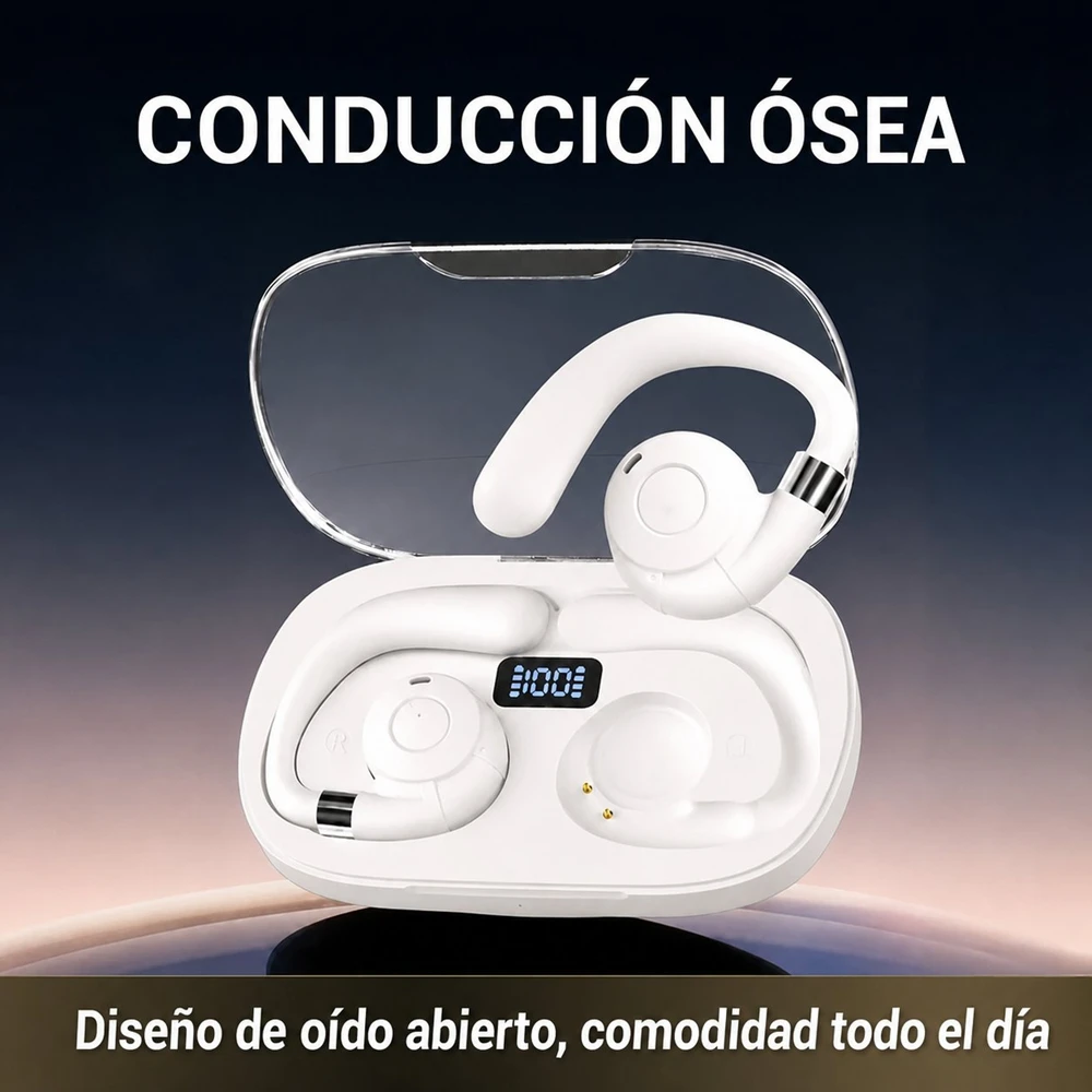 Audífonos Deportivos de Gancho - Ajuste Seguro, Pantalla LED, Envío Gratis